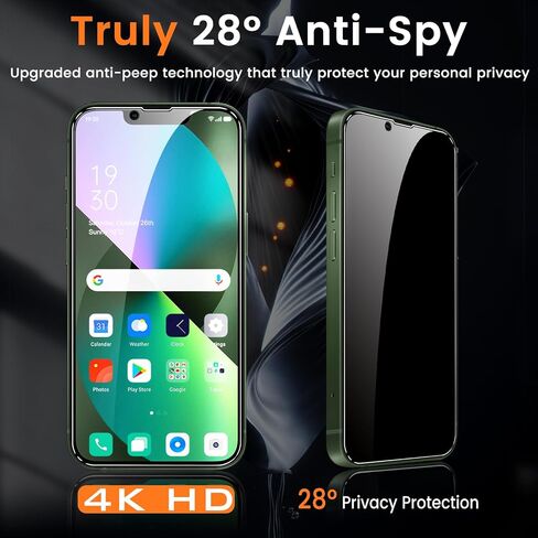 BNCHI 3+3 Pack for Samsung Galaxy A14 5G Privacy Screen Protector with 3 Pack Camera Lens Protector, Anti-Spy Tempered Glass Film, Anti-Scratch, Touch Sensitive, Case Friendly in Saudi Arabia