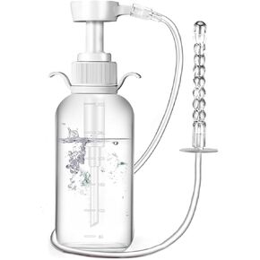 Enema Kit for Colon Cleansing Anti Back-Flow - Anal Douche with Syringe Handle and 3 Nozzle Tip - Vaginal Douche for Women/Douches for Men - 600 ml / 20.29 OZ