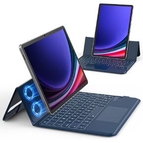 GOKOCO Keyboard Case for Samsung Galaxy Tab S9 FE 5G 10.9'', S9/S8/S7 11'', Adjustable Portrait/Land Mode Case,Multi-Touch Trackpad Backlit Keyboard with S Pen Holder for Tab S9 FE/S9-Black in Kuwait