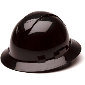 Pyramex Ridgeline Full Brim Hard Hat 4 Point Ratchet Vented Matte Black Graphite Pattern