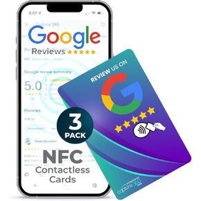 NFC Business Google Review Tap Card, Contactless, Enhances SEO, Saves Time, User-Friendly, Reusable, Boosts Online Presence & Encourages Business Feedback - Pack of 2, White in Kuwait
