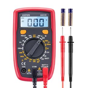 AstroAI Digital Multimeter Tester 2000 Counts with DC AC Voltmeter and Ohm Volt Amp Meter; Measures Voltage, Current, Resistance, Continuity and Diode (AM33B)