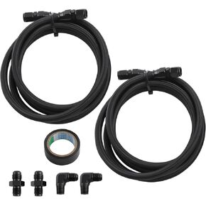 maXpeedingrods 6AN Transmission Cooler Lines Kit for 4L60E 4L65E -15FT Steel Braided with Hose Fitting Black, 304 Steel Wire