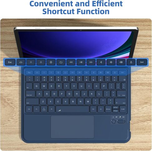 حافظة لوحة المفاتيح GOKOCO لجهاز Samsung Galaxy Tab S9 FE 5G 10.9 بوصة، S9/S8/S7 11 بوصة، حافظة وضع عمودي/أرضي قابلة للتعديل، لوحة مفاتيح بإضاءة خلفية متعددة اللمس مع حامل قلم S لجهاز Tab S9 FE/S9-أسود in Kuwait