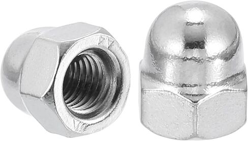 uxcell M5x0.8 Acorn Cap Nuts, 100Pcs 316 Stainless Steel Dome Cap Head Acorn Nut Hardware Nuts for Bolt Cover, Silvery in Saudi Arabia