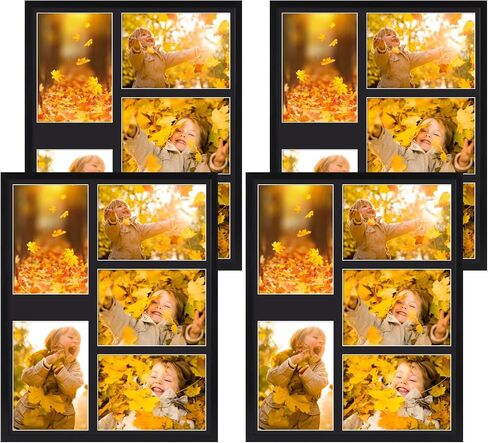 PHAREGE 4 عبوات إطار صورة مجمعة 4 × 6 5 فتحات، 11 × 14 إطار ملصق أبيض مجموعة من 4، عرض صور زفاف عائلية أفقيًا أو رأسيًا على الحائط in Kuwait