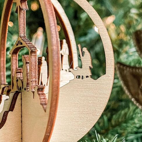 Cross Ornaments for Christmas Tree - Christian Christmas Ornaments - Religious Ornaments - Christian Gifts - Nativity Scene - 3-Layered Cross Wooden Ornament2 - Christmas Ornament in Saudi Arabia