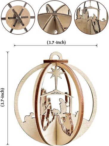 Cross Ornaments for Christmas Tree - Christian Christmas Ornaments - Religious Ornaments - Christian Gifts - Nativity Scene - 3-Layered Cross Wooden Ornament2 - Christmas Ornament in Saudi Arabia