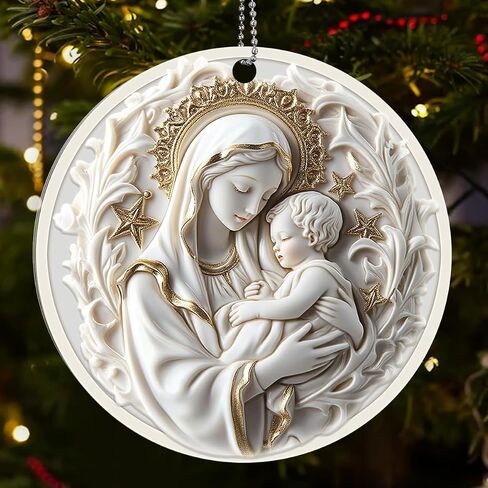 Cross Ornaments for Christmas Tree - Christian Christmas Ornaments - Religious Ornaments - Christian Gifts - Nativity Scene - 3-Layered Cross Wooden Ornament2 - Christmas Ornament in Saudi Arabia