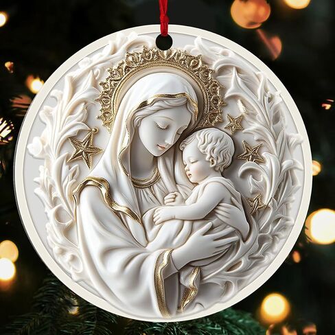 Cross Ornaments for Christmas Tree - Christian Christmas Ornaments - Religious Ornaments - Christian Gifts - Nativity Scene - 3-Layered Cross Wooden Ornament2 - Christmas Ornament in Saudi Arabia