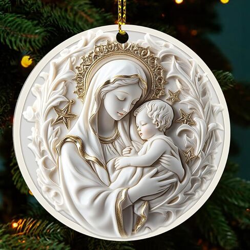 Cross Ornaments for Christmas Tree - Christian Christmas Ornaments - Religious Ornaments - Christian Gifts - Nativity Scene - 3-Layered Cross Wooden Ornament2 - Christmas Ornament in Saudi Arabia