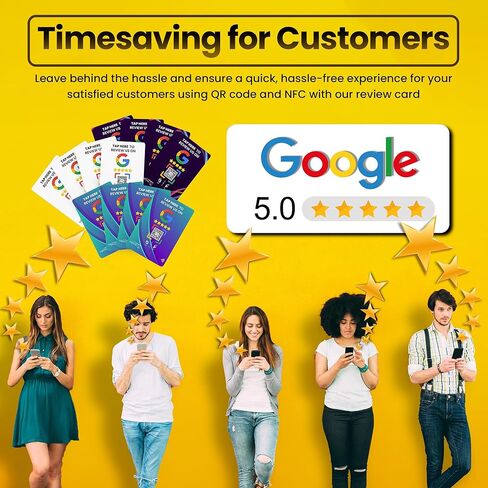 NFC Business Google Review Tap Card, Contactless, Enhances SEO, Saves Time, User-Friendly, Reusable, Boosts Online Presence & Encourages Business Feedback - Pack of 2, White in Kuwait