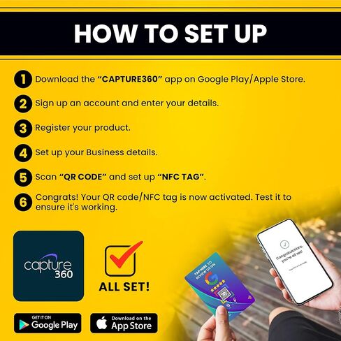 NFC Business Google Review Tap Card, Contactless, Enhances SEO, Saves Time, User-Friendly, Reusable, Boosts Online Presence & Encourages Business Feedback - Pack of 2, White in Kuwait