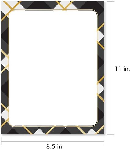 Paperdirect Elegant Gold Happy New Year Celebration Theme Paper Stationery, Border Paper, Letterhead 8.5 x 11, 25 sheets, Elegant Premium Writing Paper, Decorative Printer Paper in Kuwait