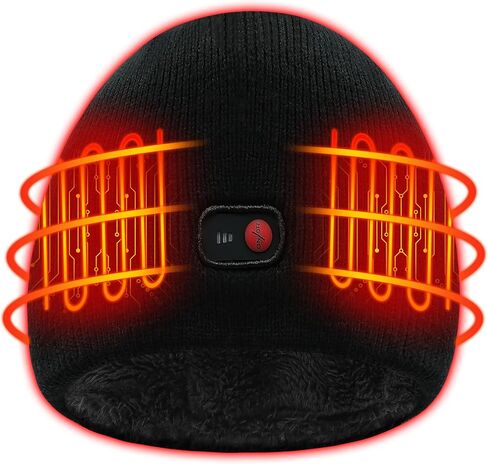 SVPRO Heated Beanie Hats for Men Women,Rechargeable Battery Heated Winter Hat Electric Knit Skull Cap,Outdoor Heated Hat Unisex Cold Weather Hats in Saudi Arabia