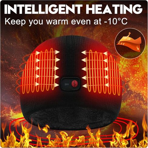 SVPRO Heated Beanie Hats for Men Women,Rechargeable Battery Heated Winter Hat Electric Knit Skull Cap,Outdoor Heated Hat Unisex Cold Weather Hats in Saudi Arabia