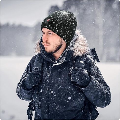 SVPRO Heated Beanie Hats for Men Women,Rechargeable Battery Heated Winter Hat Electric Knit Skull Cap,Outdoor Heated Hat Unisex Cold Weather Hats in Saudi Arabia
