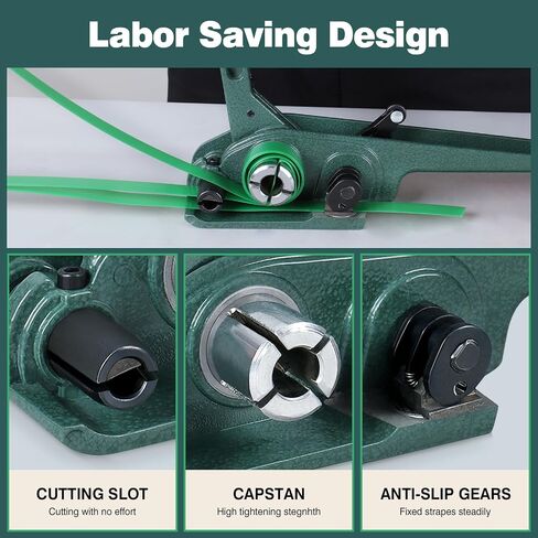 Packaging Strapping Banding Roll Heavy Duty PET Polyester Poly Plastic Packaging Strapping Pallet and 125 Buckles Seals Water and Rust Resistant 2000'x 5/8''x 0.0035'' x 1400 LBS Break Strength in Saudi Arabia