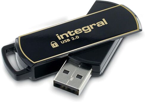 Integral 64GB Crypto-140-2 256-Bit Hardware Encrypted 3.0 USB Secure Flash Memory Drive - Certified to FIPS 140-2 Level 3, Brute-Force Password Protection & Rugged Triple-Layer Waterproof Design in Saudi Arabia