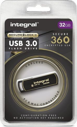 Integral 64GB Crypto-140-2 256-Bit Hardware Encrypted 3.0 USB Secure Flash Memory Drive - Certified to FIPS 140-2 Level 3, Brute-Force Password Protection & Rugged Triple-Layer Waterproof Design in Saudi Arabia