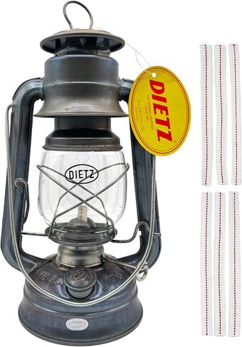 Light of Mine - Dietz #76 Original Galvanized Oil Lantern Bundle Including 6-Pack of 100% Cotton 1/2" Replacement Wick Strips (#76, ZINC) in Saudi Arabia