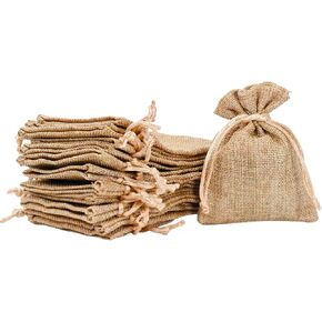 حقائب ماندالا كرافتس برباط من الخيش الوردي - حقائب هدايا زهرية - أكياس خيش من الكتان الزهري مع أكياس صغيرة برباط لمجوهرات حفل الزفاف 20 كيسًا مقاس 8 × 12 بوصة