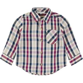 RUGGEDBUTTS® Baby/Toddler Boys Solid Cotton Long Sleeve Button Down Shirt with Button Tabs
