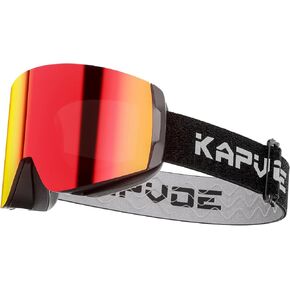 نظارات تزلج KAPVOE على الجليد للرجال والنساء نظارات ثلج مغناطيسية OTG مضادة للضباب حماية من الأشعة فوق البنفسجية بنسبة 1OO% in Kuwait