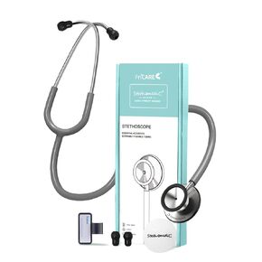 FriCARE Navy Blue Stethoscope - Stethoscopes for Nurses Home Health Use - Classic Dual Head Estetoscopio First Aid Accessories StethoMedic Essentials, Adult Kids Pregnancy Heartbeat Monitor, 30 inch