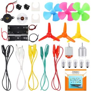 Sntieecr 6 Set DC Motors Kit, Mini Electric Motor 3V 15000RPM with 66 PCS Plastic Gears, AA Battery Holder Case, Motor Bracket, Shaft Propeller and Rocker Switch for DIY Toys Science Projects