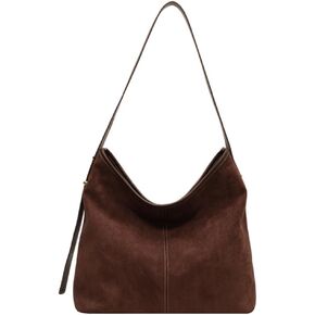 Tote Bag for Women Suede Classic Top-handle Shoulder Bags Slouchy Hobo Crossbody Bag Retro College Work Purse Handbag
