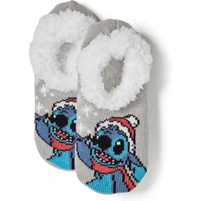Disney Women's Lilo & Stitch Holiday Teddy Fur Slipper Socks