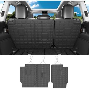 powoq Trunk Mat Compatible with 2021-2024 Jeep Grand Cherokee L&Overland Backrest Mat Replacement for Grand Cherokee L 2021-2024 Accessories(Fit Grand Cherokee L, Rear Trunk Mat+Rear Backrest Mat)