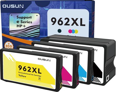 خرطوشة حبر صفراء 962XL لسلسلة HP الإلكترونية، بديلة HP 962 متوافقة مع الطابعات 9010e 9012e 9015e 9020e 9025e 9026e 9027e وما إلى ذلك. متوافقة مع الطابعات التي تعمل على تنشيط خدمة HP+ | (أصفر+) in Kuwait