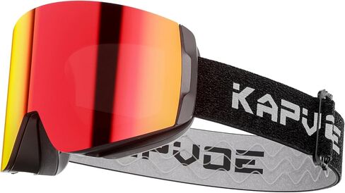 نظارات تزلج KAPVOE على الجليد للرجال والنساء نظارات ثلج مغناطيسية OTG مضادة للضباب حماية من الأشعة فوق البنفسجية بنسبة 1OO% in Kuwait