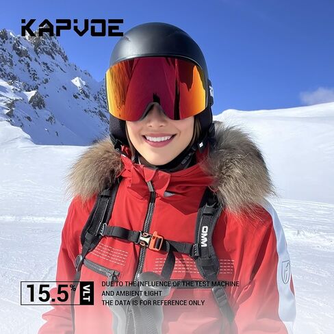 نظارات تزلج KAPVOE على الجليد للرجال والنساء نظارات ثلج مغناطيسية OTG مضادة للضباب حماية من الأشعة فوق البنفسجية بنسبة 1OO% in Kuwait