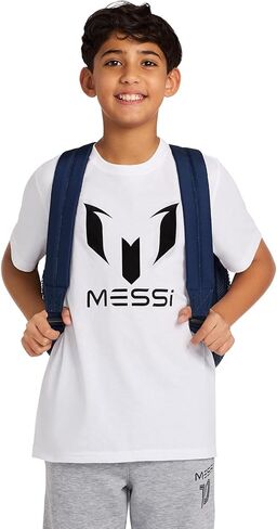 Messi Men's Lifestyle Large Core Backpack for Boys & Girls, Pockets & Adjustable Straps, Black, One Size in Kuwait