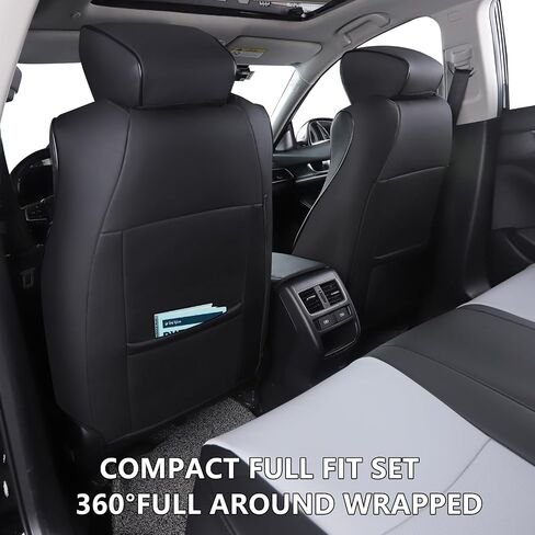 HKZ Custom Fit Accord Car Seat Covers for Honda Accord 2018 2019 2020 2021 2022 LX (Rear Row W/Solid Folding Backrest) - 5-Seats Full Set, Leather (Burgundy) in Saudi Arabia