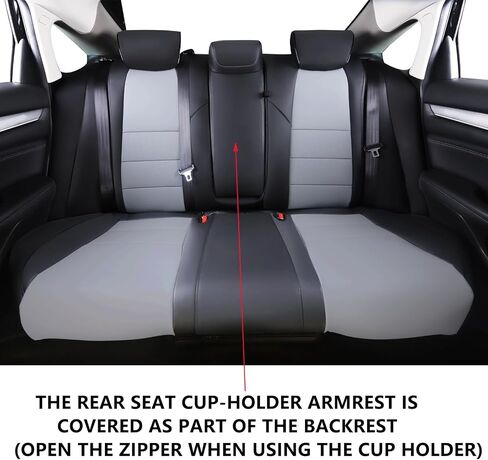 HKZ Custom Fit Accord Car Seat Covers for Honda Accord 2018 2019 2020 2021 2022 LX (Rear Row W/Solid Folding Backrest) - 5-Seats Full Set, Leather (Burgundy) in Saudi Arabia