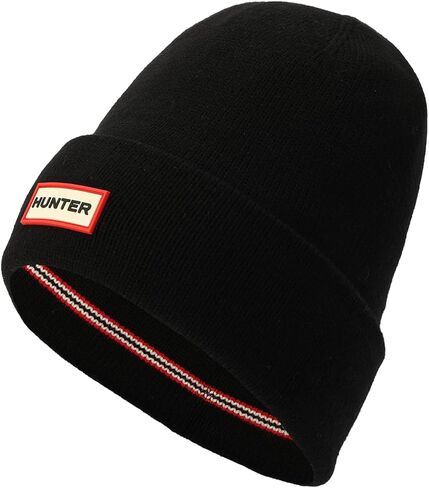 Hunter Women's Play Essential Cuff Beanie, Hat with Brand Logo, Comfortable & Warm Accessory, Red, One Size in Saudi Arabia