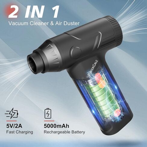 Compressed Air Duster - 160000RPM Electric Air Duster, Stepless Speed Tiny Rechargeable Cordless Air Blower for Electric Devices Cleaning Replaces Compressed Air Cans, Sliver in Saudi Arabia