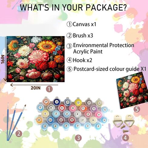 Arttoplus Paint by Numbers Kit for Adults Green Plant-Adult Paint by Number Kits on Canvas,Plant Paint by Number Adult for Gift Home Wall Decor(16x20inch) in Kuwait