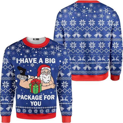 Funny Santa Reindeer Christmas Pattern Christmas Red Sweatshirts Polyester Sweatshirts Christmas Crewneck Sweatshirt in Saudi Arabia