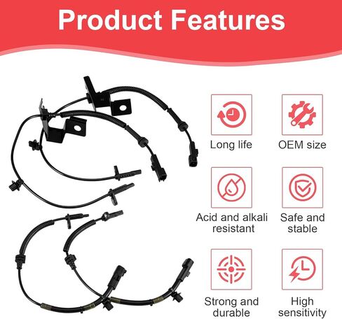 ABS Wheel Speed Sensor Front Left Right Fit for Nissan Rogue 2008-2014 2.5L,for 2008-2012 Nissan X-Trail ABS Sensor Replace 479101DA1A 47910-JG000,2pcs in Saudi Arabia