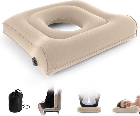 Multifunctional Seat Cushion,Inflatable Head Pillow,Adjustable Donut Pillow,Portable Backrest Cushion:Pressure Relief for Hemorrhoid, Tailbone Pain,Bed Sore,17.5"x17"x3.1"(Blue) in Saudi Arabia