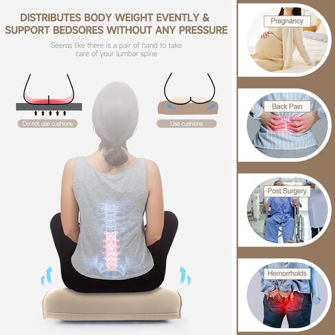 Multifunctional Seat Cushion,Inflatable Head Pillow,Adjustable Donut Pillow,Portable Backrest Cushion:Pressure Relief for Hemorrhoid, Tailbone Pain,Bed Sore,17.5"x17"x3.1"(Blue) in Saudi Arabia