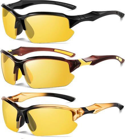 Sports Polarized Sunglasses for Men Cycling Running UV Protection Sun Glasses Lightweight Half Frame Goggles-YS in Kuwait