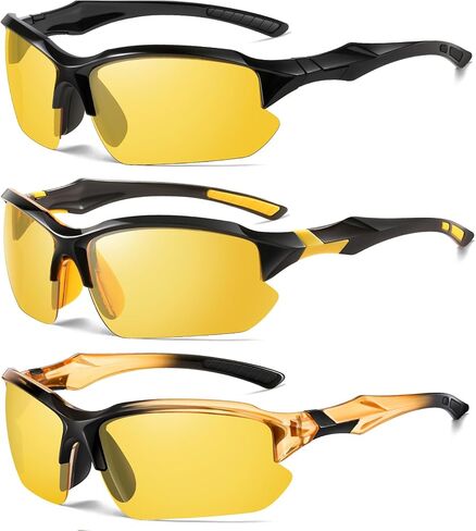 Sports Polarized Sunglasses for Men Cycling Running UV Protection Sun Glasses Lightweight Half Frame Goggles-YS in Kuwait