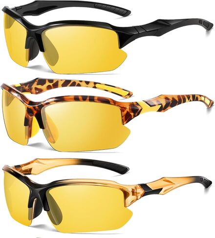 Sports Polarized Sunglasses for Men Cycling Running UV Protection Sun Glasses Lightweight Half Frame Goggles-YS in Kuwait