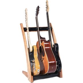 Ruach GR3 Curve 3 Way Customisable Guitar Rack for Guitars and Cases - Cherry